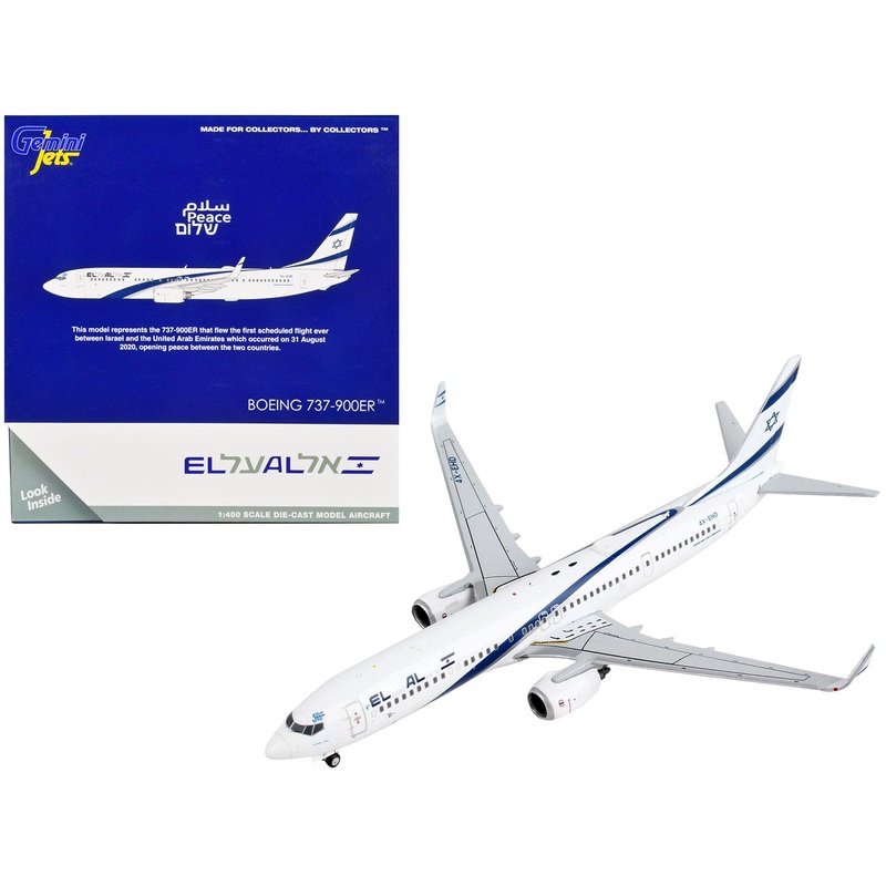 Boeing 737-900ER Commercial Aircraft “El Al Israel Airlines” White with Blue Stripes 1/400 Diecast Model Airplane by GeminiJets