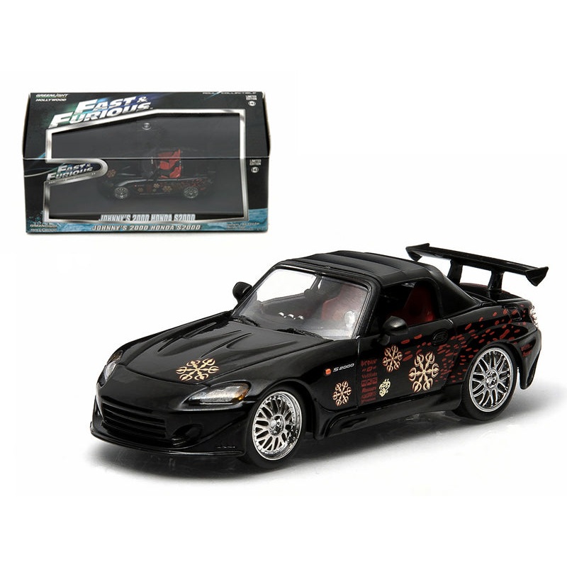 Johnny’s 2000 Honda S2000 Black “The Fast and The Furious” Movie (2001) 1/43 Diecast Model Car by Greenlight
