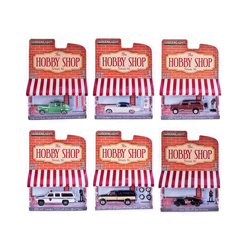 “The Hobby Shop” Set of 6 pieces Series 16 1/64 Diecast Model Cars by Greenlight