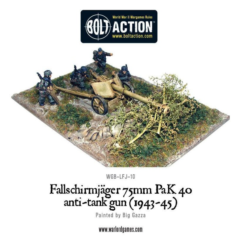 Warlord – Bolt Action: Fallschirmjager 75mm PaK 40 Anti-tank Gun (Metal)
