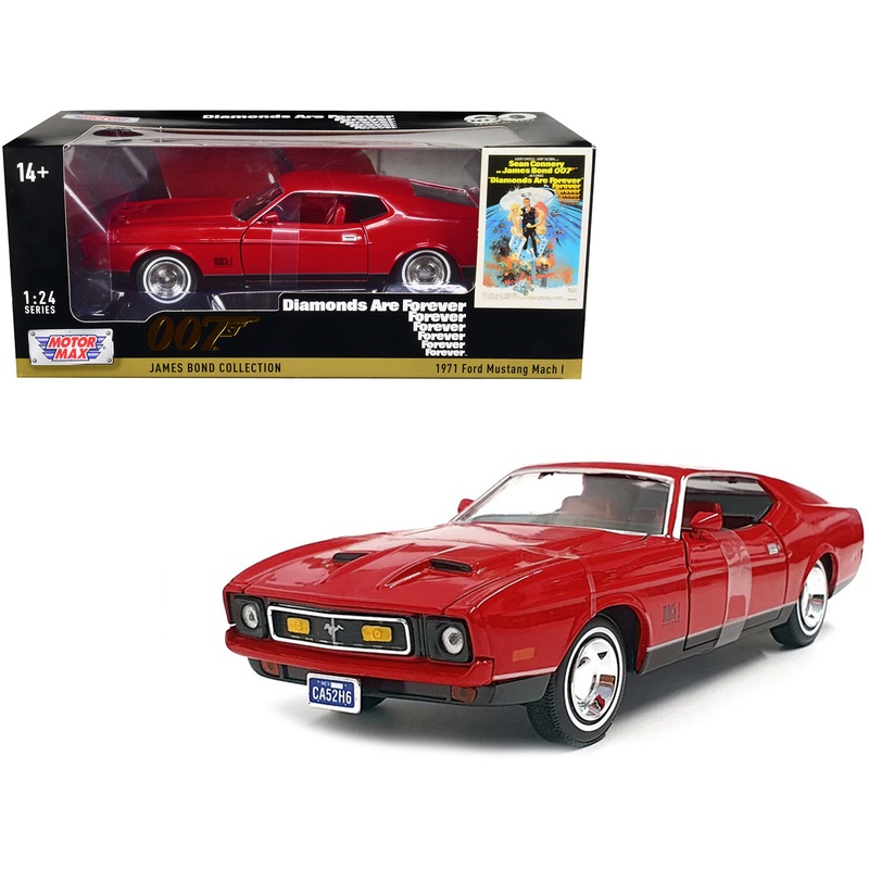 1971 Ford Mustang Mach 1 Red James Bond 007 “Diamonds are Forever” (1971) Movie “James Bond Collection” Series 1/24 Diecast Model Car by Motormax
