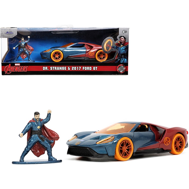 2017 Ford GT and Doctor Strange Diecast Figurine “Avengers” “Marvel” Series “Hollywood Rides” 1/32 Diecast Model Car by Jada