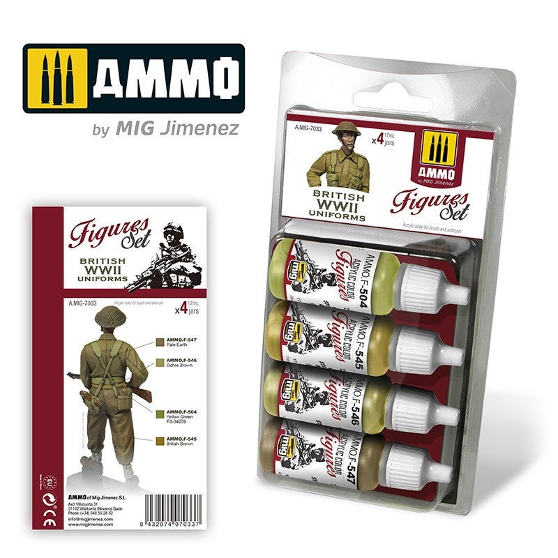 AMMO – 7033 British Uniforms WWII (Paint Set)