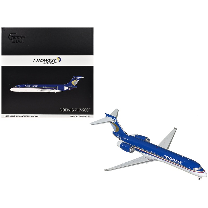 Boeing 717-200 Commercial Aircraft “Midwest Airlines” (N920ME) Blue and White “Gemini 200” Series 1/200 Diecast Model Airplane by GeminiJets