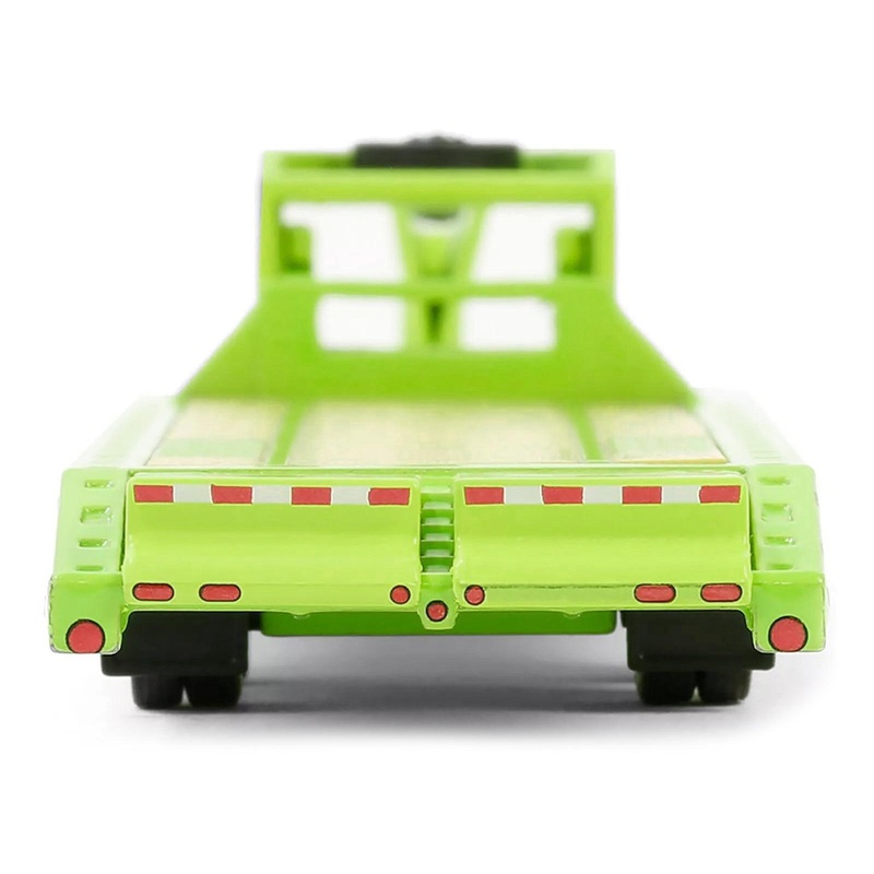 Gooseneck Trailer Lime Green with Red and White Conspicuity Stripes “Hobby Exclusive” Series 1/64 Diecast Model Car by Greenlight