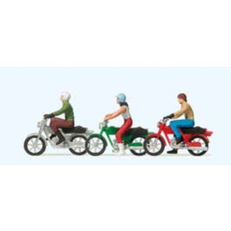 Preiser 10126  HO Moped with rider 3 pcs