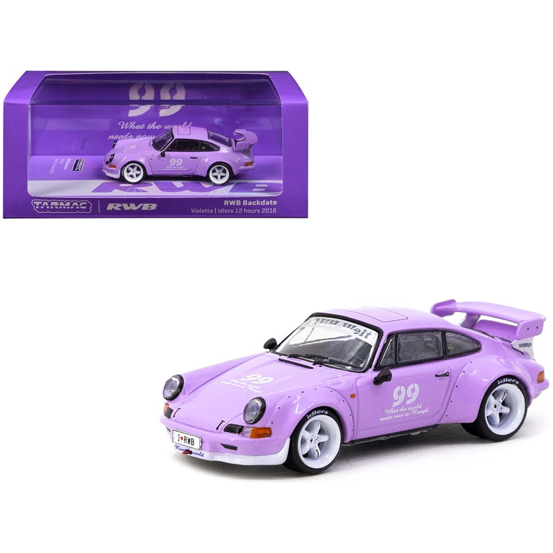 RWB Backdate #99 Violetta Purple “Idlers 12 hours” (2016) “Hobby64” Series 1/64 Diecast Model Car by Tarmac Works