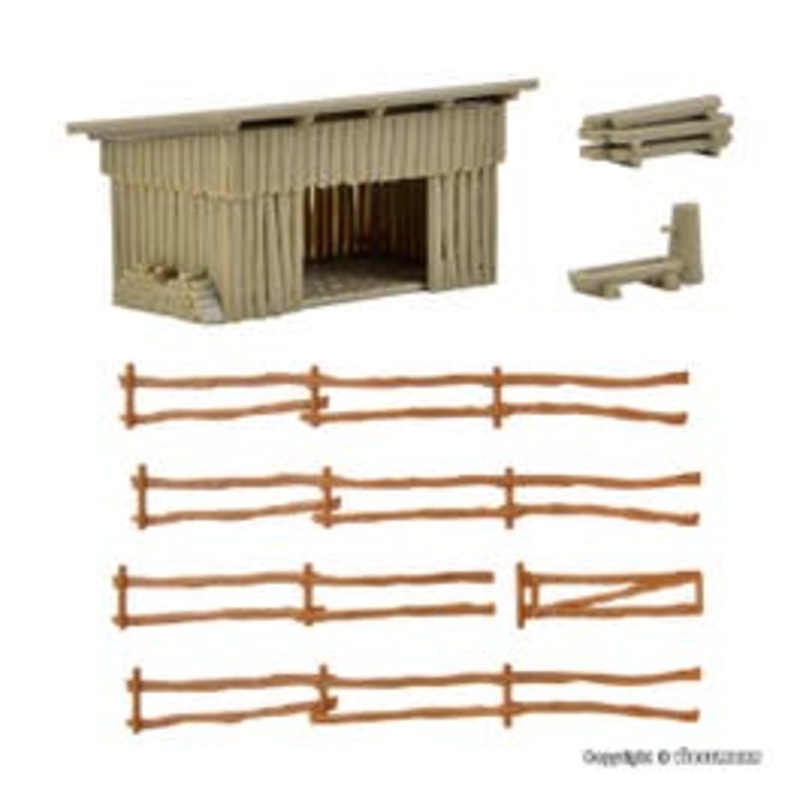 Vollmer 47716  N Cattle shelter with fence kit