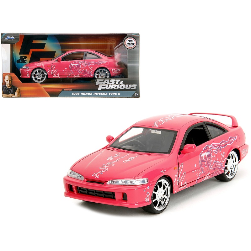 1995 Honda Integra Type R Pink with Graphics “Fast & Furious Remix” Series 1/24 Diecast Model Car by Jada