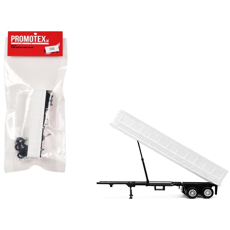 36ft Gravel Trailer White 1/87 (HO) Plastic Model by Promotex