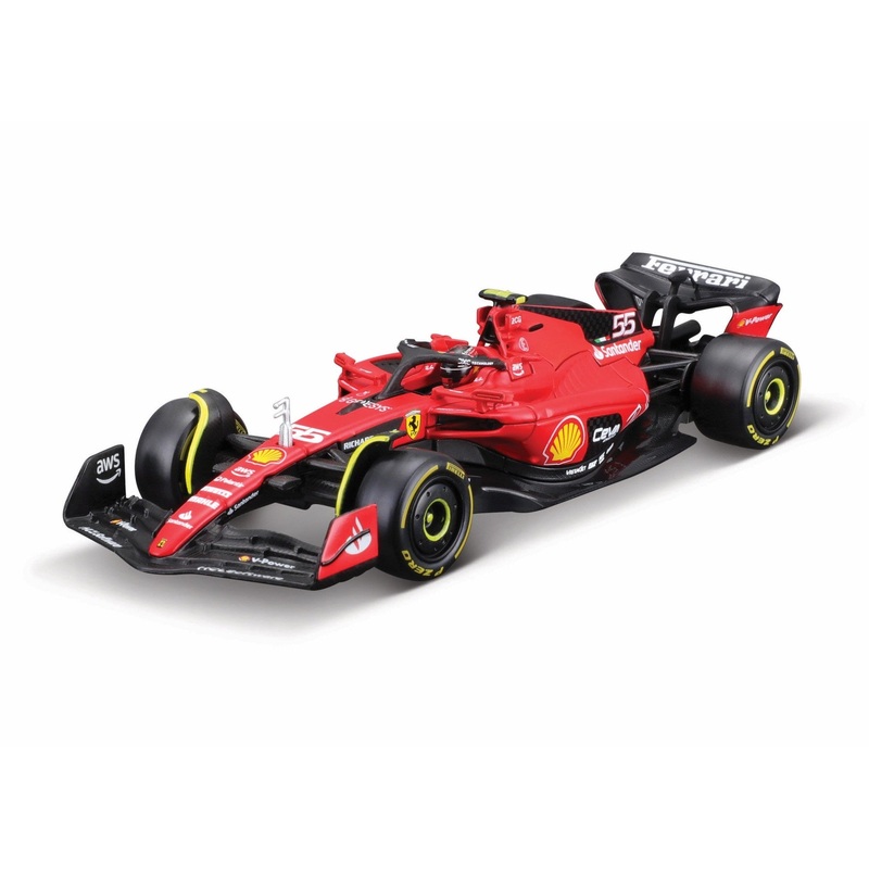 Burago – 1/43 Ferrari F1 SF-23 2023 w/ Helmet & Case (#55 Carlos Sainz)
