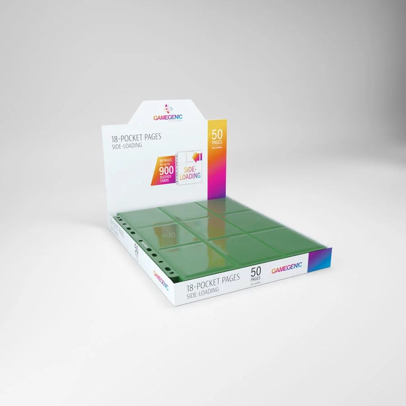 Gamegenic Sideloading 18 Pocket Pages – GREEN (50 pages)