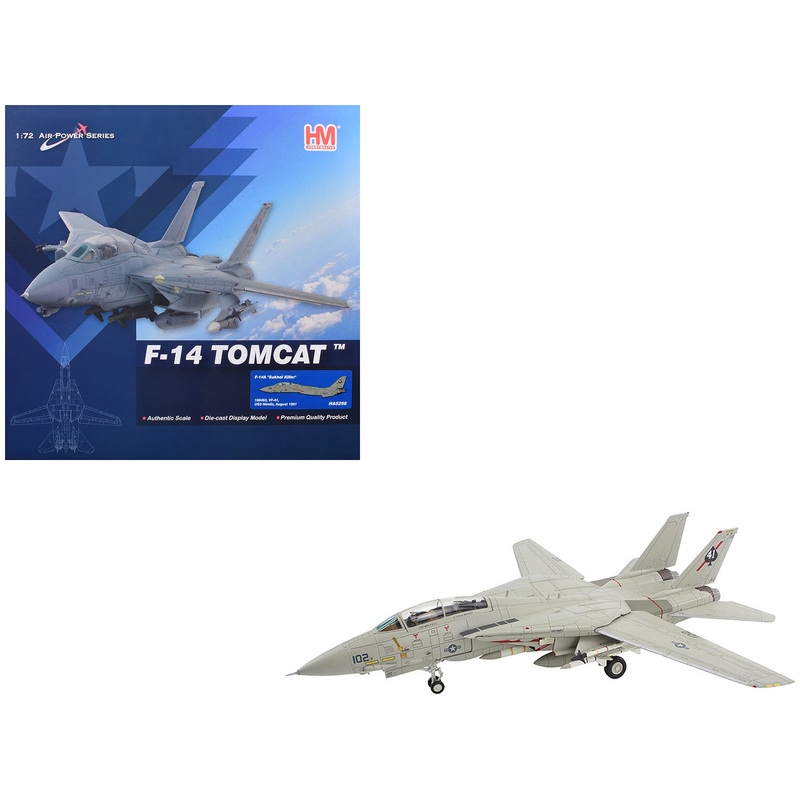 Grumman F-14A Tomcat Fighter Aircraft “Sukhoi Killer VF-41 Black Aces USS Nimitz” (1981) United States Navy “Air Power Series” 1/72 Diecast Model by Hobby Master