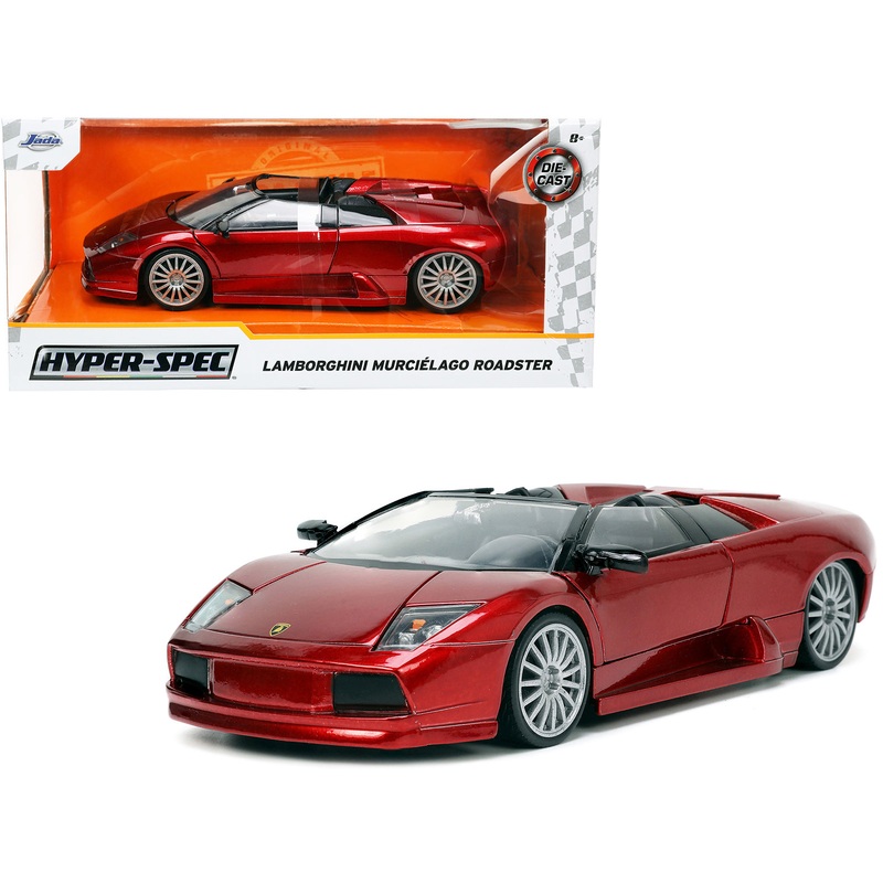 Lamborghini Murcielago Roadster Red Metallic “Hyper-Spec” Series 1/24 Diecast Model Car by Jada