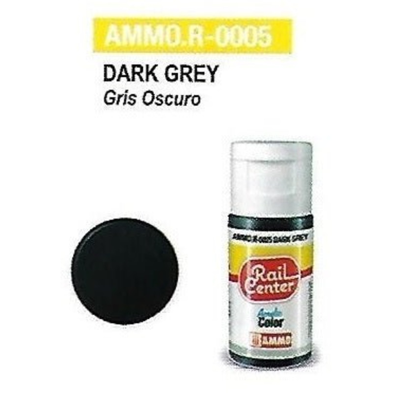 Rail Center Paint R-0005, Dark Grey, 15ml bottle, Acrylic Paint