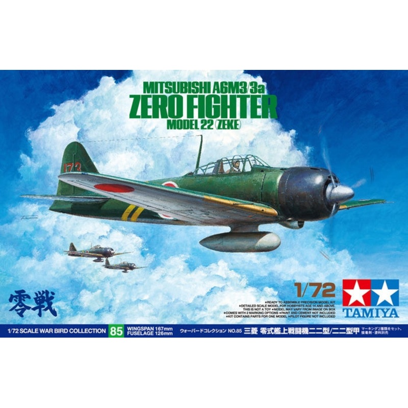 Tamiya – 1/72 A6M3/3a Zero Model 22 (Zeke)