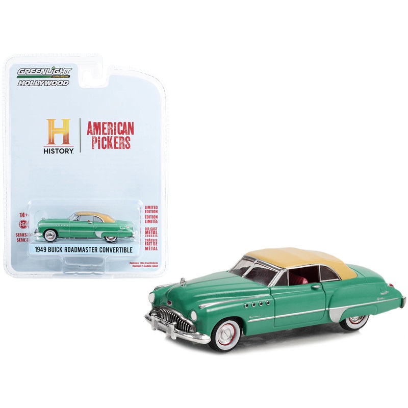 1949 Buick Roadmaster Convertible Green with Tan Soft Top “American Pickers” (2010-Current) TV Series “Hollywood Series” Release 37 1/64 Diecast Model Car by Greenlight