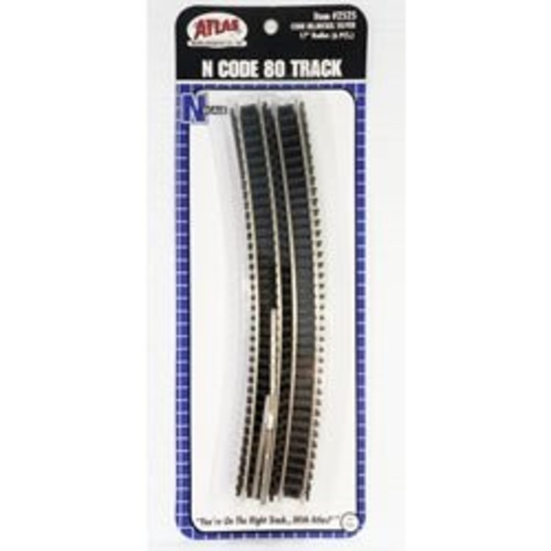 Atlas 2525 N, Code 80, 17″ Radius Curve, 6 Pieces