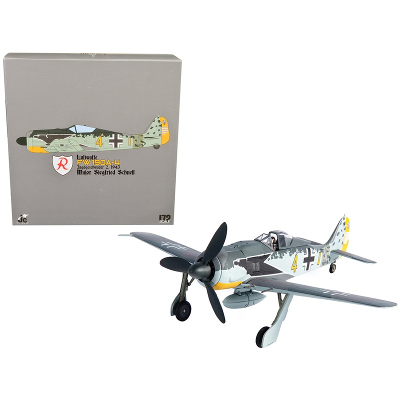 Focke-Wulf FW 190A-4 Fighter Aircraft “Major Siegfried Schnell, Luftwaffe, JG2, France” (1943) 1/72 Diecast Model by JC Wings