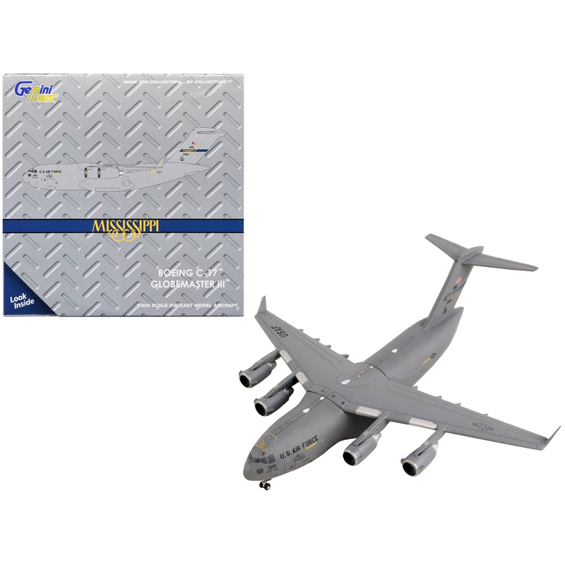 McDonnell Douglas C-17A Globemaster III Transport Aircraft “172nd AW 183rd AS Mississippi Air National Guard” United States Air Force “Gemini Macs” Series 1/400 Diecast Model Airplane by GeminiJets