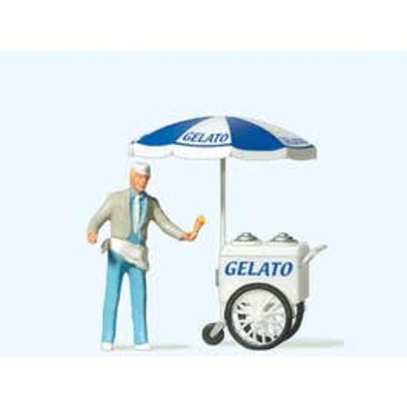 Preiser 29116  HO Ice Cream Cart with Vendor
