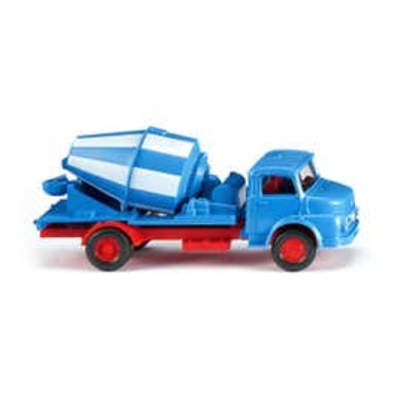 Wiking 53202  HO Concrete mixer (MB short hood) – blue/white