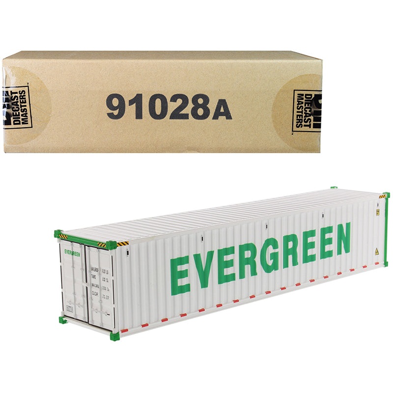 40′ Refrigerated Sea Container “EverGreen” White “Transport Series” 1/50 Model by Diecast Masters