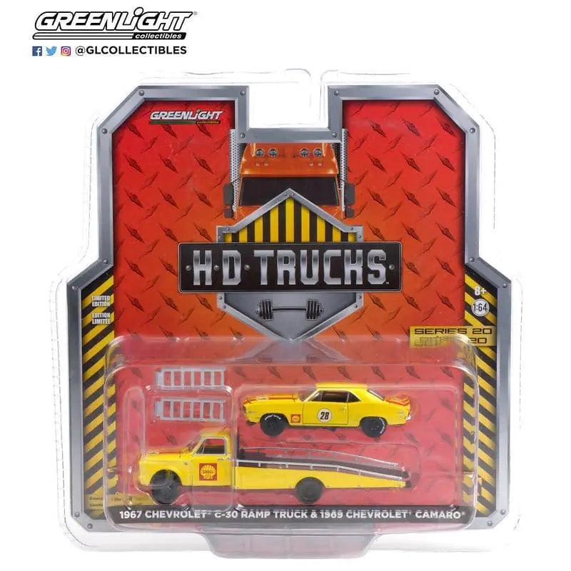 GL – 1:64 Scale 1967 Chevrolet C-30 Ramp Truck & 69 Camaro – Shell Oil