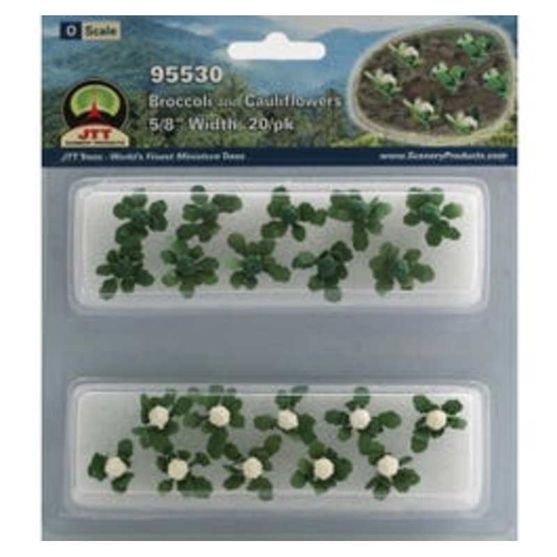 JTT 95530 Broccoli & Cauliflowers 5/8″ Width O-scale, 20/pk