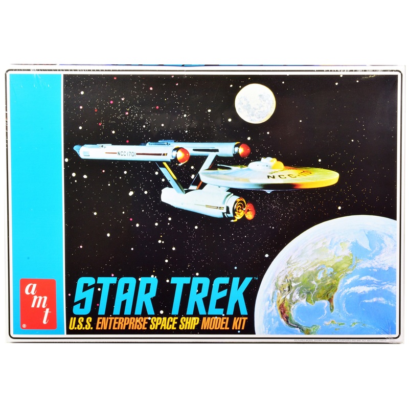 Skill 2 Model Kit U.S.S. Enterprise NCC-1701 Space Ship “Star Trek” 1/650 Scale Model by AMT