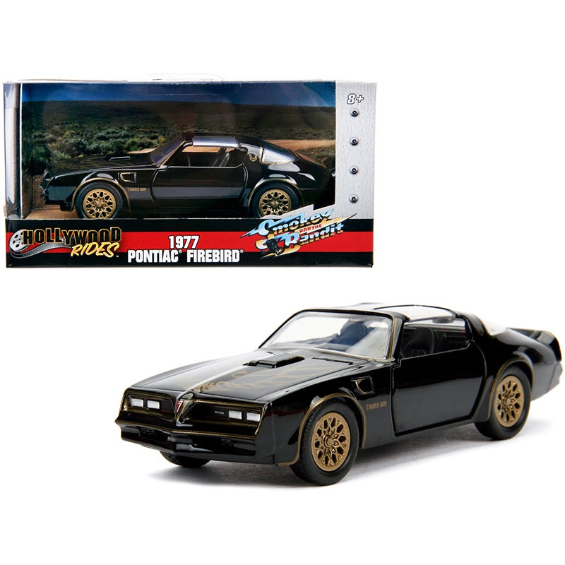 1977 Pontiac Firebird Black “Smokey and the Bandit” (1977) Movie “Hollywood Rides” Series 1/32 Diecast Model Car by Jada