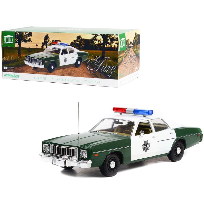 1975 Plymouth Fury Green and White “Capitol City Police” 1/18 Diecast Model Car by Greenlight