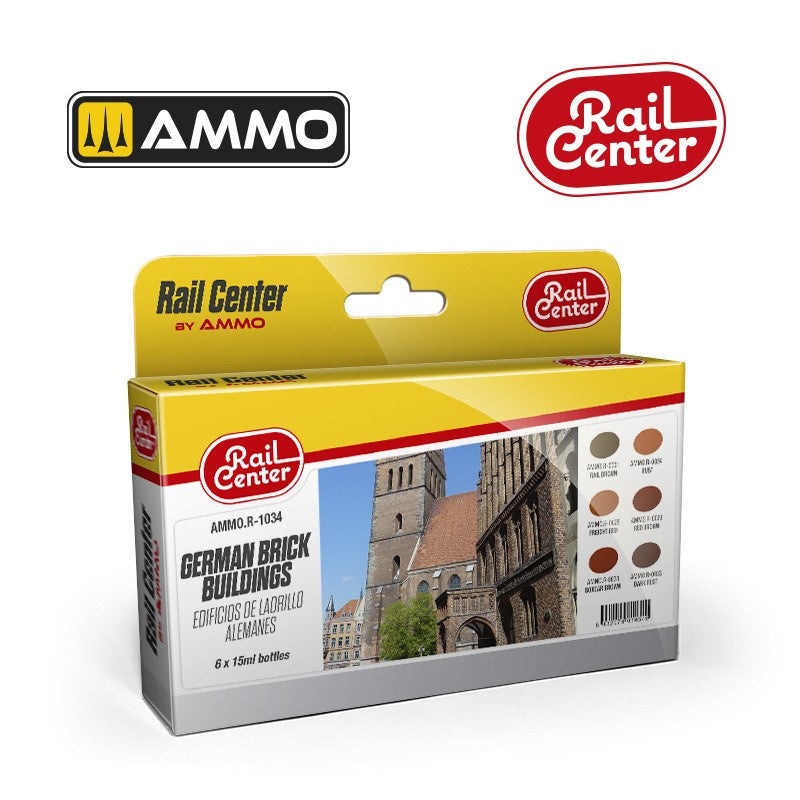 AMMO – R-1034 Rail Center – German Brick Buildings (Paint Sets)
