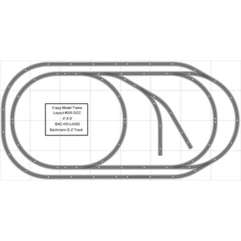 Bachmann E-Z Track Train Layout #005D Train Set HO Scale 4′ X 8′ DCC Switches