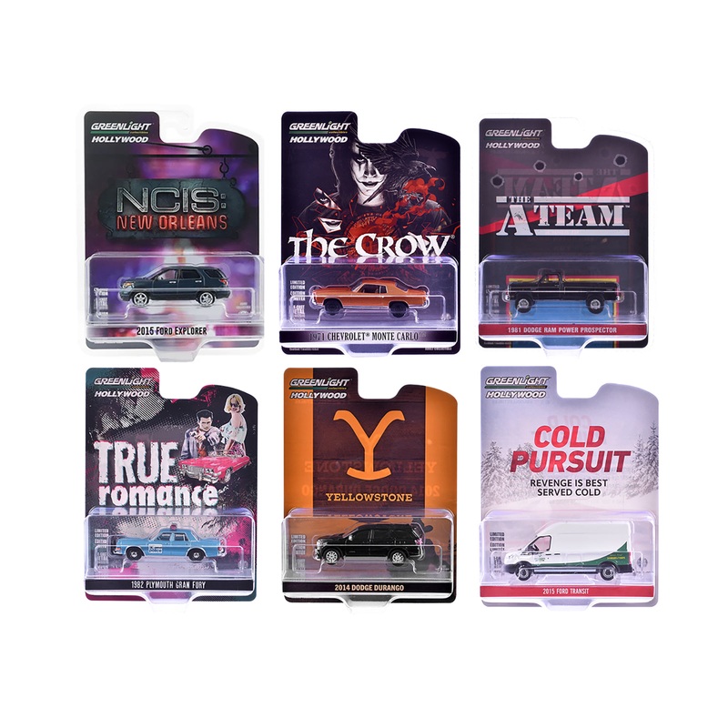 “Hollywood Series” Set of 6 pieces Release 43 1/64 Diecast Model Cars by Greenlight