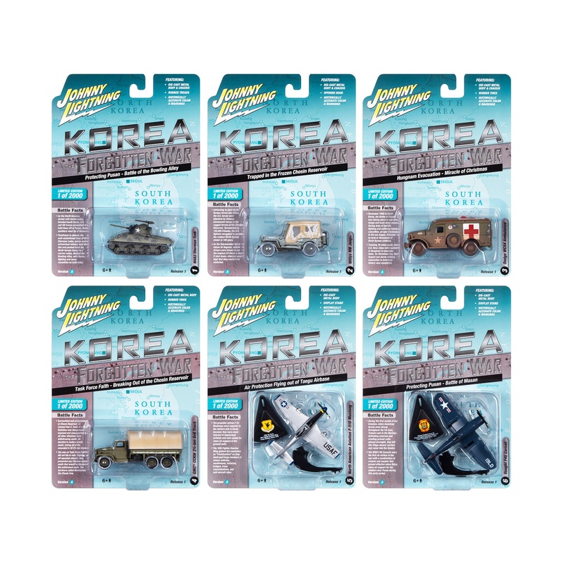 “Korea: The Forgotten War” Military Set A of 6 pieces 2023 Release 1 Limited Edition to 2000 pieces Worldwide Diecast Models by Johnny Lightning