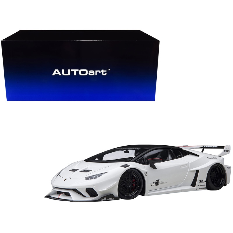 Lamborghini Huracan GT “LB-Silhouette Works” White with Black 1/18 Model Car by Autoart