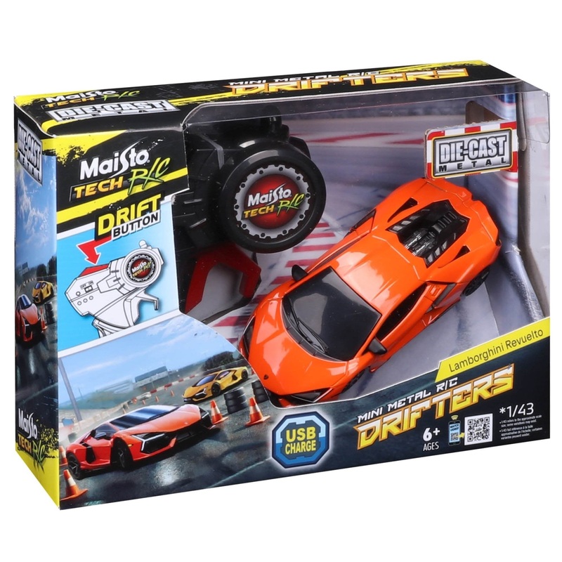 Maisto – 1/43 Mini Metal R/C Drifters – Lamborghini Revuelto (11cm Long) with USB Charger