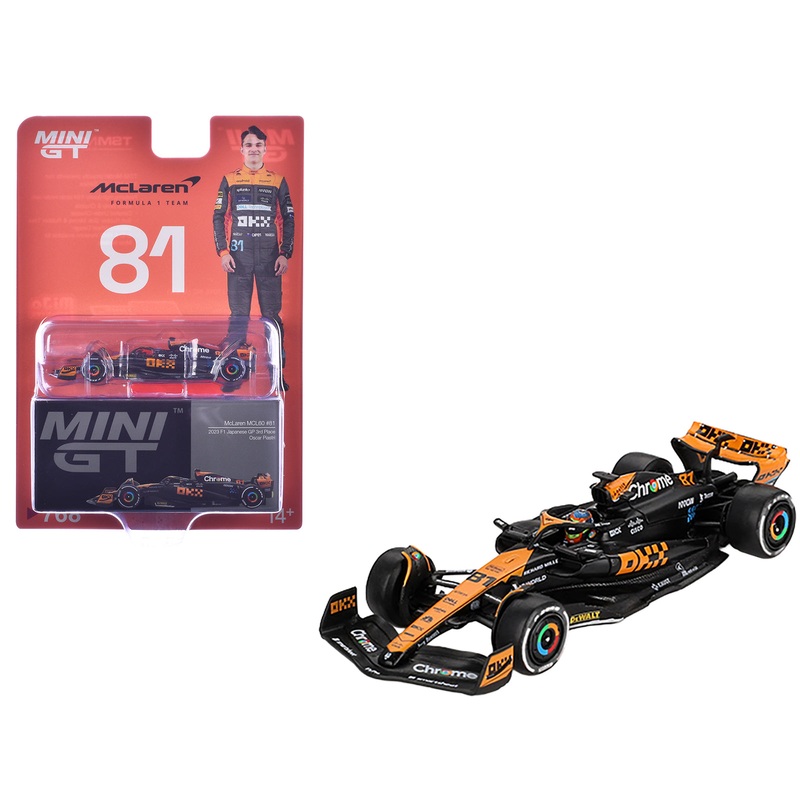 McLaren MCL60 #81 Oscar Piastri 3rd Place Formula One F1 “Japanese GP” (2023) Limited Edition 1/64 Diecast Model Car by Mini GT