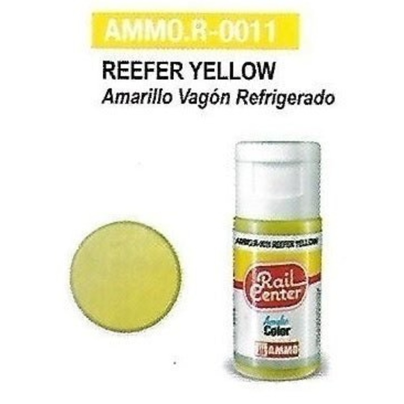 Rail Center Paint R-0011, Reefer Yellow, 15ml bottle, Acrylic Paint