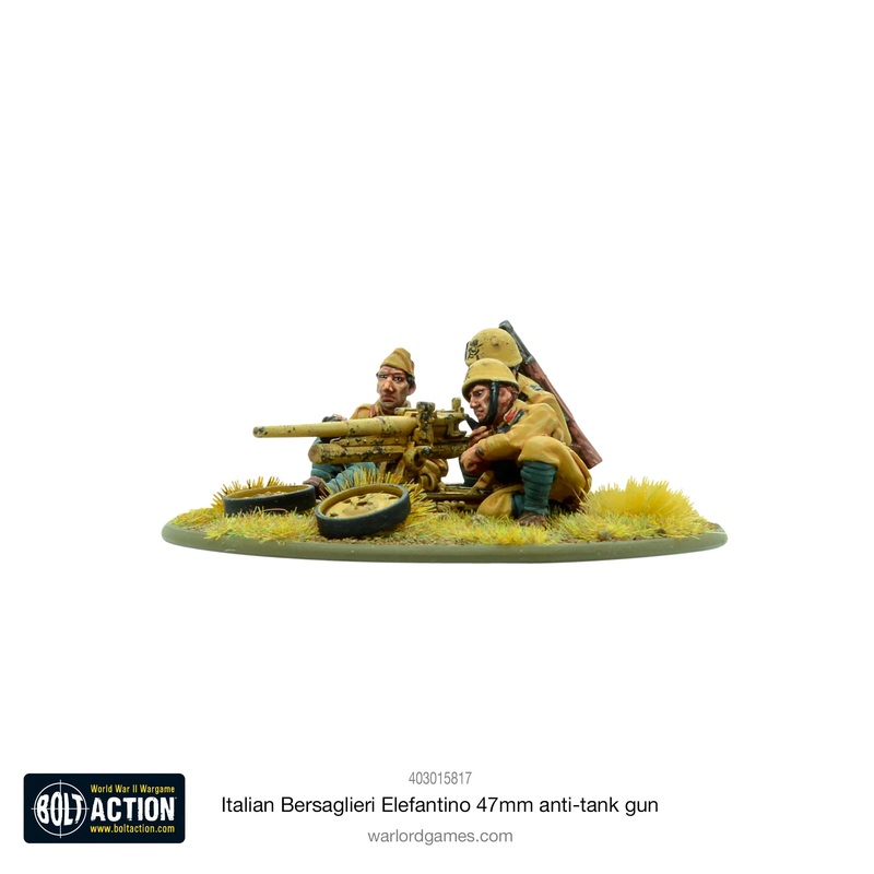 Warlord – Bolt Action; Italian Bersaglieri Elefantino 47mm Anti-Tank Gun (Metal)