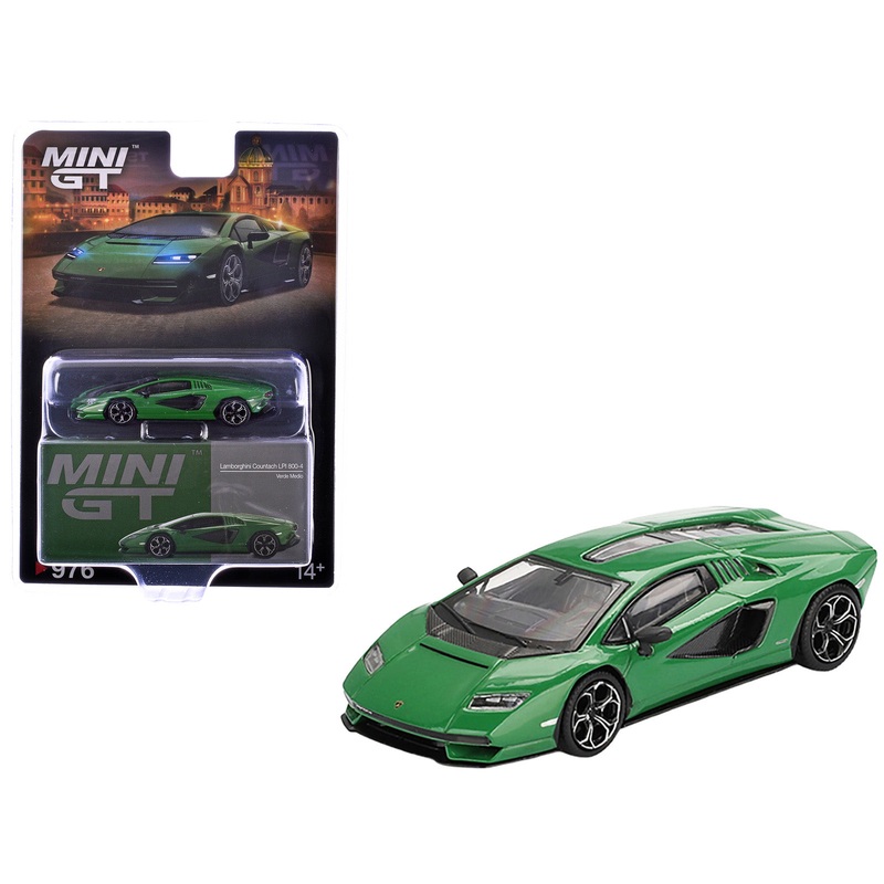 Lamborghini Countach LPI 800-4 Verde Medio Green Limited Edition 1/64 Diecast Model Car by Mini GT