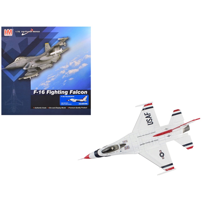 Lockheed F-16C Fighting Falcon Fighter Aircraft “Thunderbirds #1-6 Decals Royal International Air Tattoo” (2017) United States Air Force “Air Power Series” 1/72 Diecast Model by Hobby Master