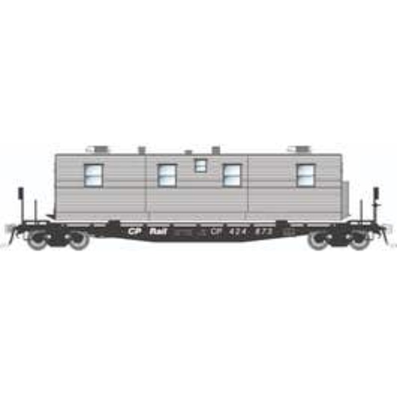 Rapido 138114A HO F30A 50' Flat Car w/Camp Van: CP – MOW: Single Car