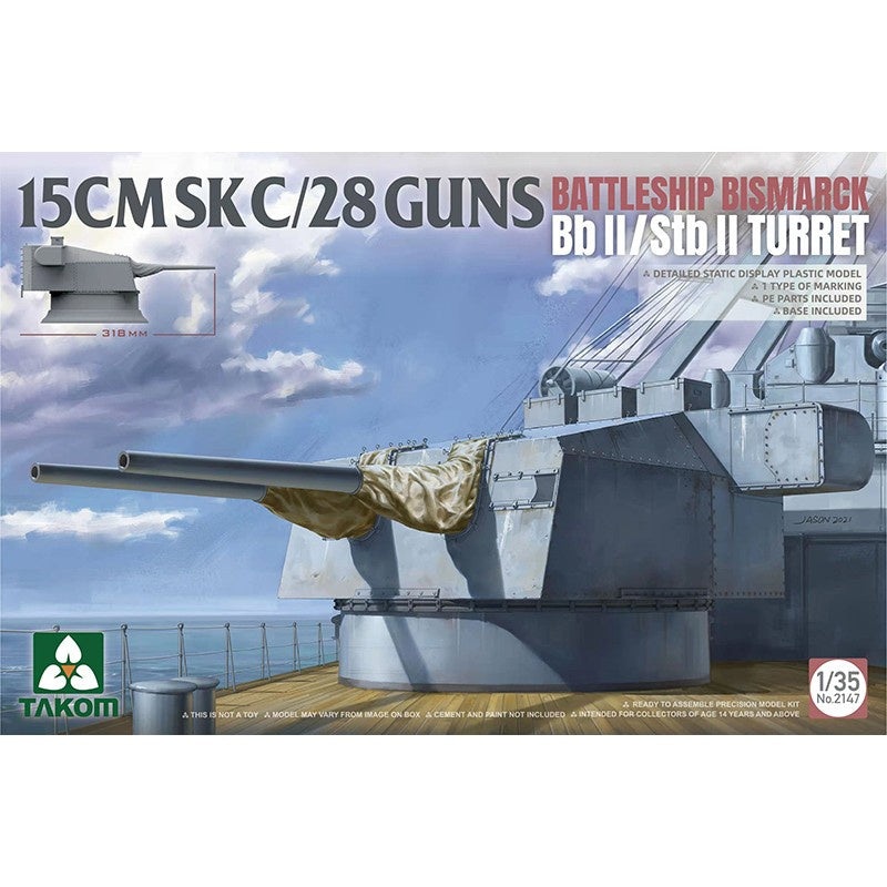 Takom – 1/35 15 cm Sk C/28 Guns Battleship Bismaarck Bb II / Stb II Turret