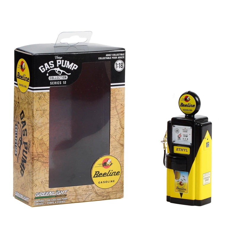1948 Wayne 100-A Gas Pump “Beeline Gasoline” Yellow and Black “Vintage Gas Pumps” Series 12 1/18 Diecast Model by Greenlight