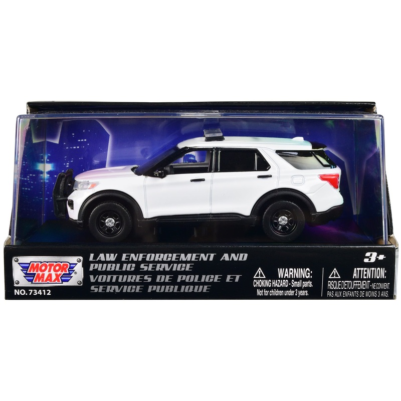2022 Ford Police Interceptor Utility Plain White “Law Enforcement and Public Service” Series 1/43 Diecast Model Car by Motormax