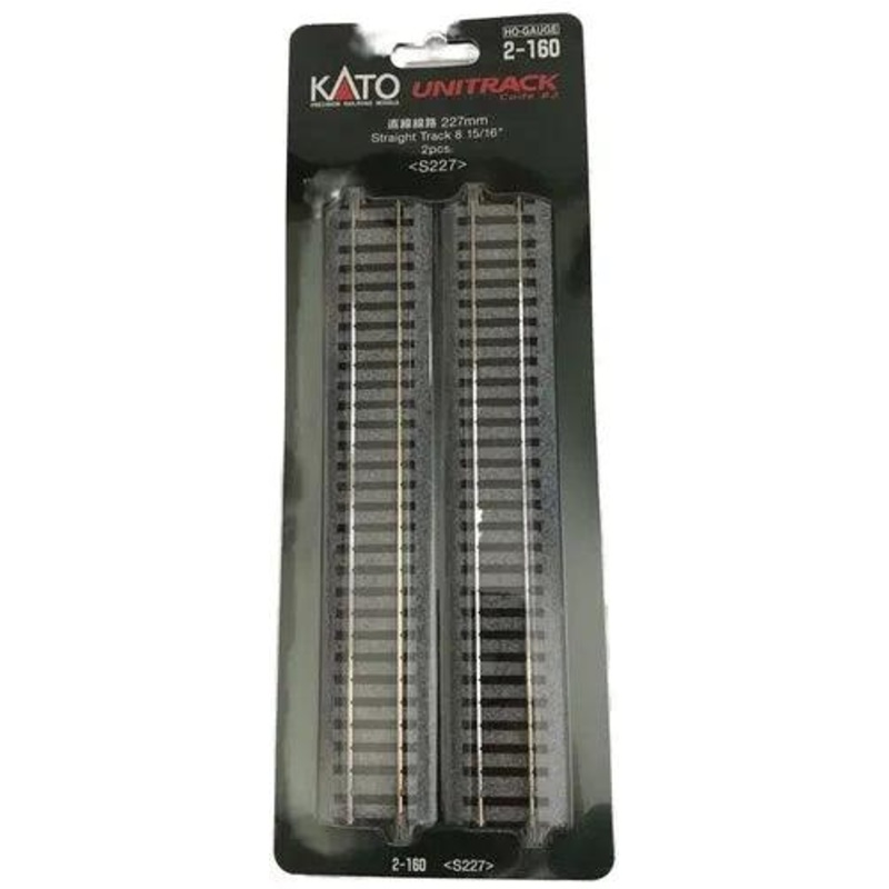 Kato 2-160 227mm 8-15/16″ Straight Track (2) : HO Scale