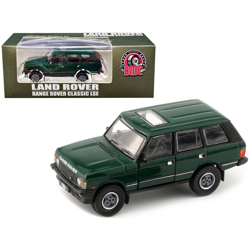 Land Rover Range Rover Classic LSE RHD (Right Hand Drive) Green with Sunroof with Extra Wheels 1/64 Diecast Model Car by BM Creations