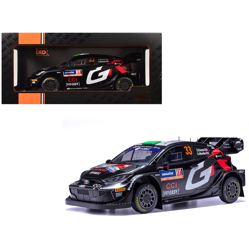 Toyota GR Yaris Rally1 Hybrid #33 Elfyn Evans – Scott Martin 2nd Place “Rally Sweden” (2024) 1/18 Diecast Model Car by IXO Models